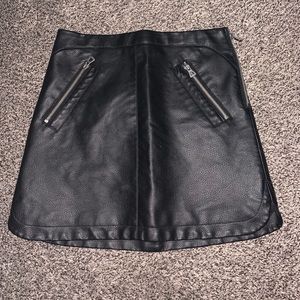 Black Faux Leather Skirt
